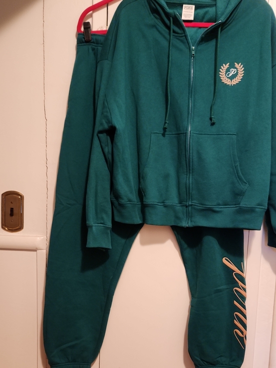 PINK Victoria's Secret Pants - 🔥VS PINK Teal Green Zip Hoodie & Jogger Set